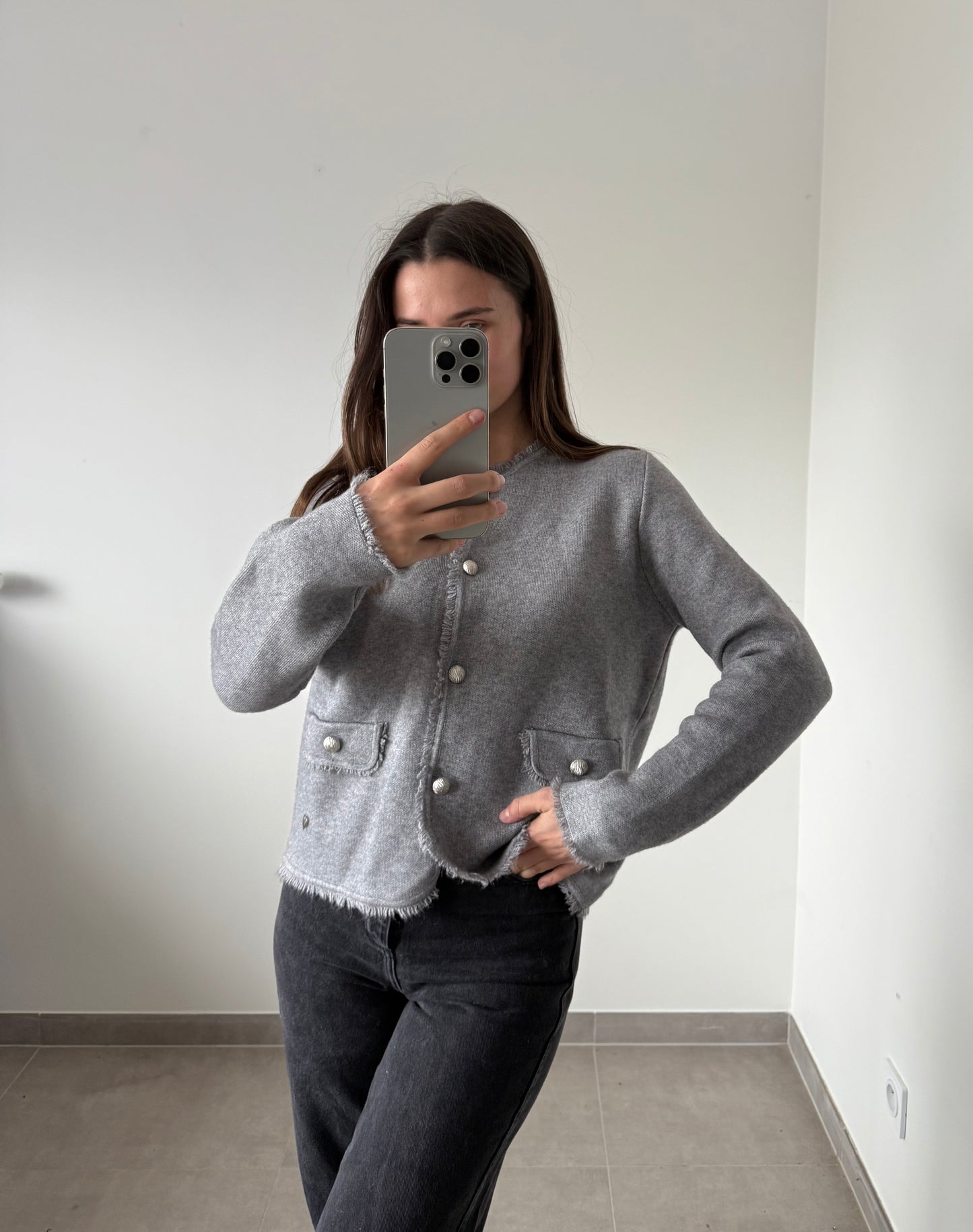 GILET ADELE- Gris