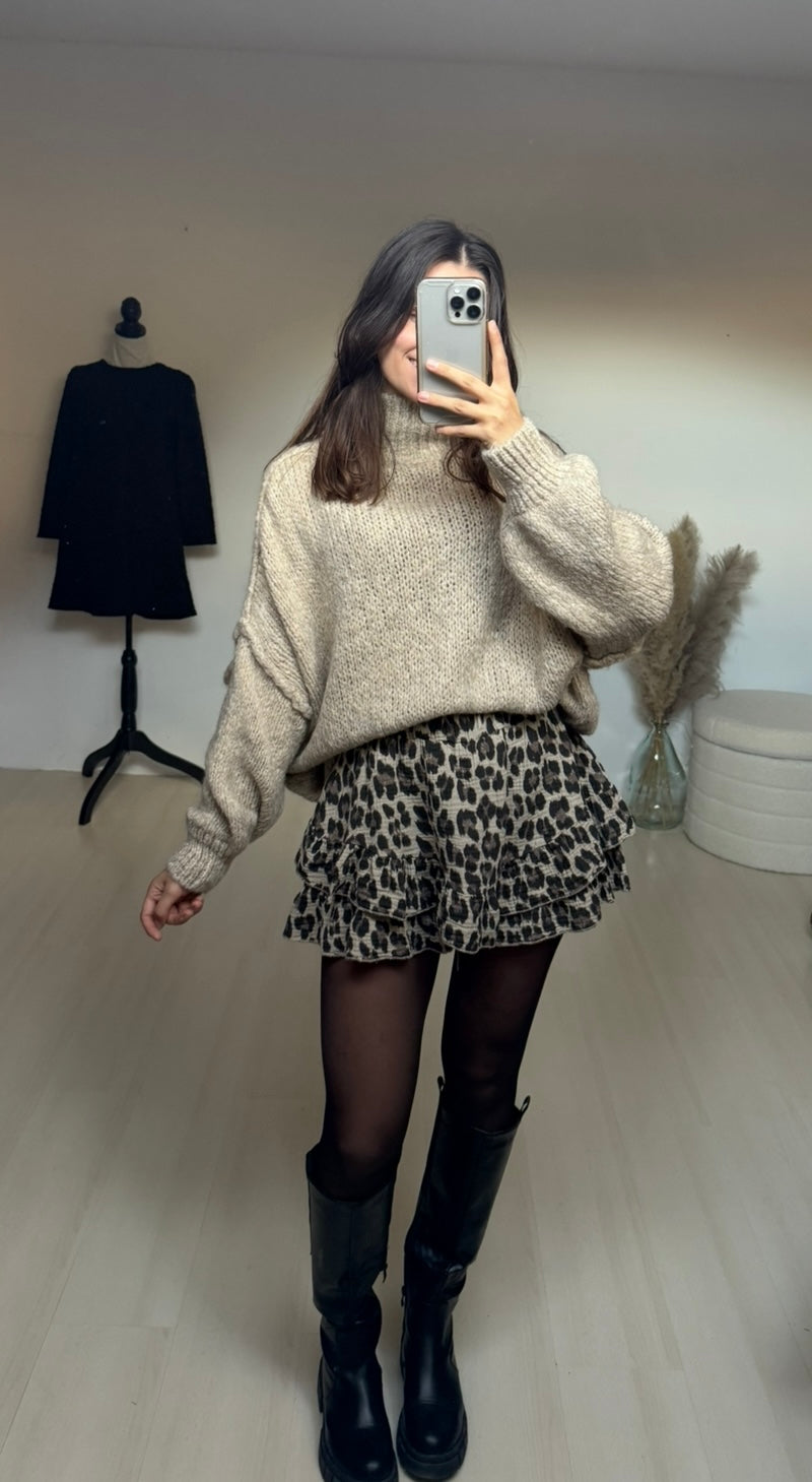 JUPE SHORT ROXANE- Léopard