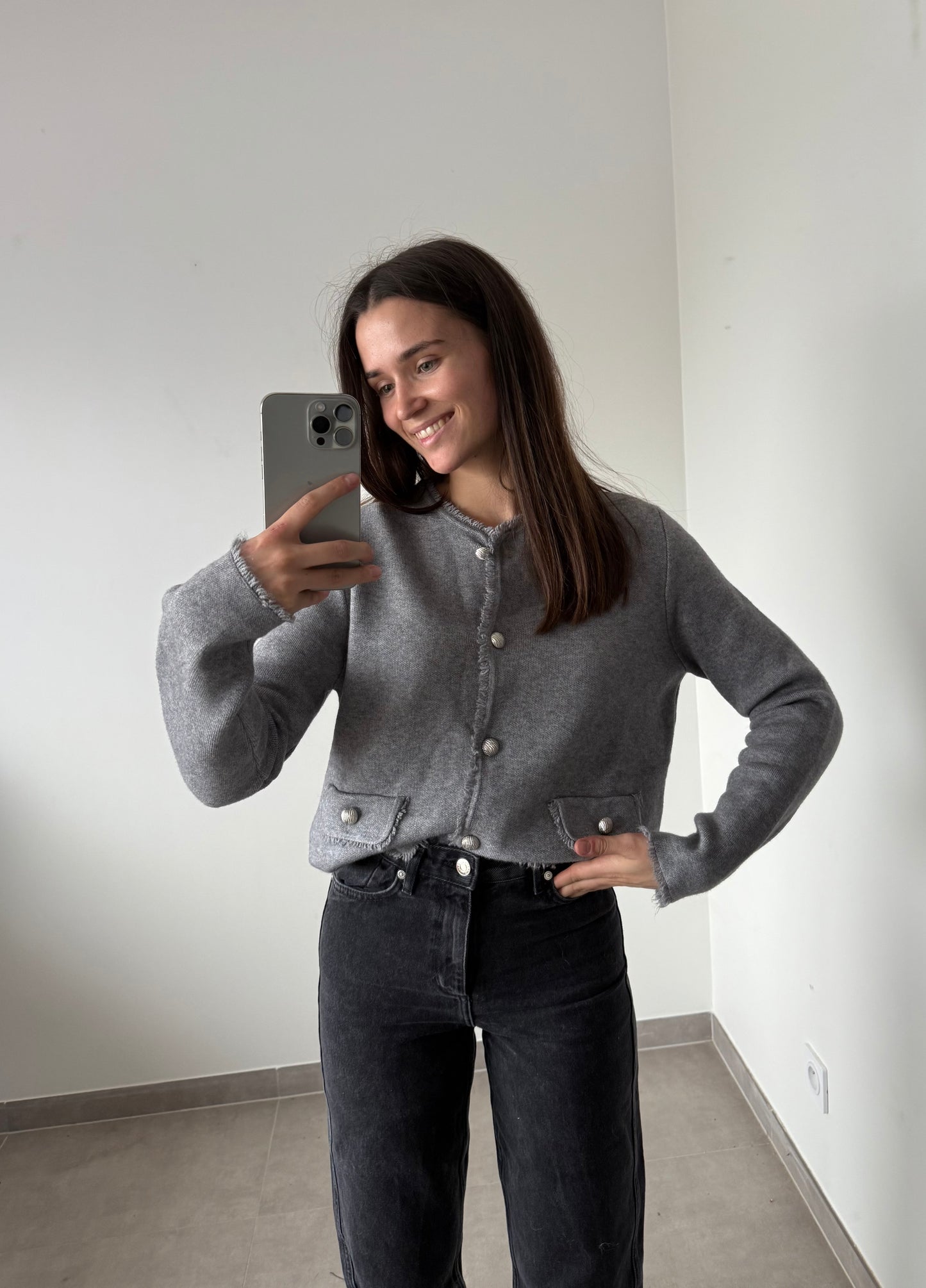 GILET ADELE- Gris
