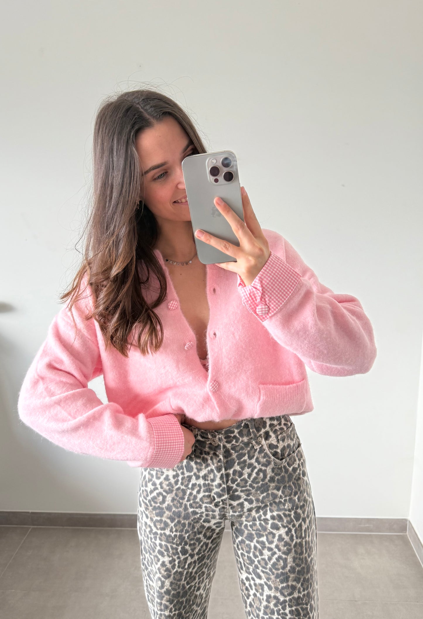 GILET VANILLE- Rose