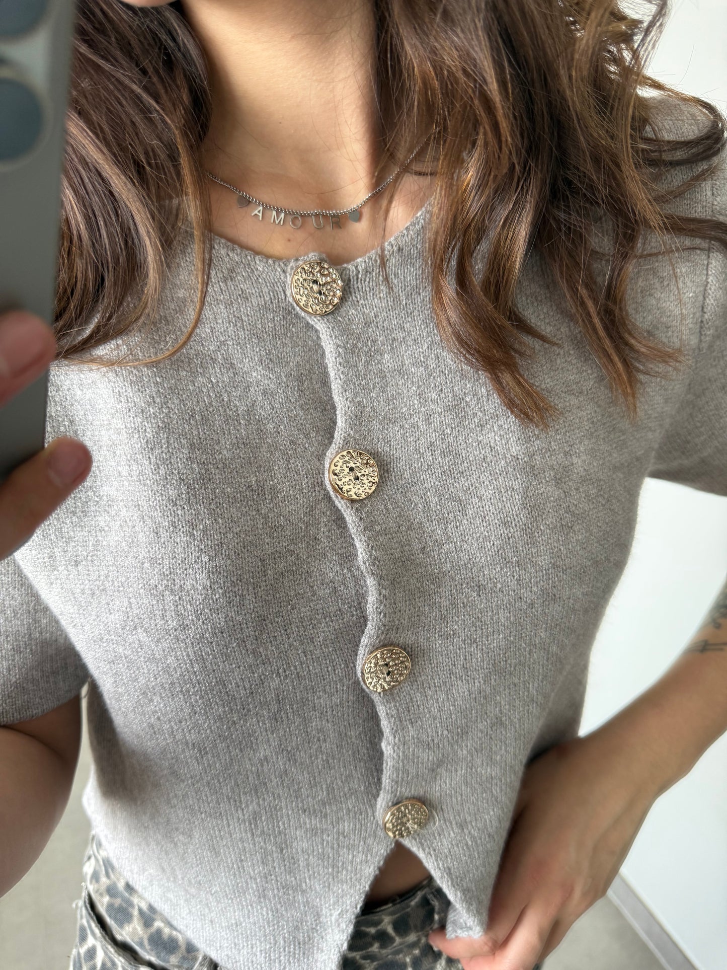 GILET AMY- Gris