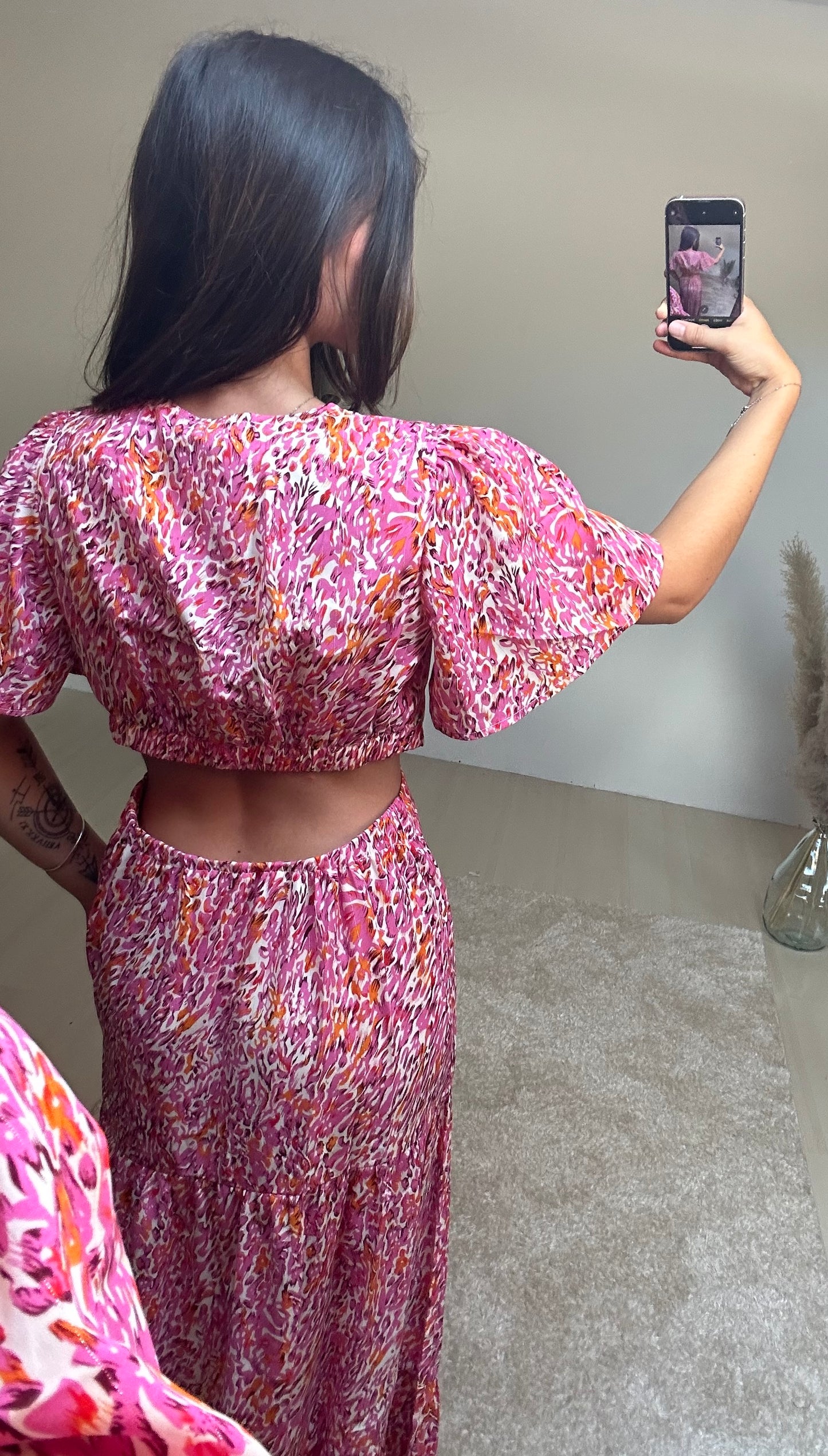 ROBE CAPUCINE- Rose