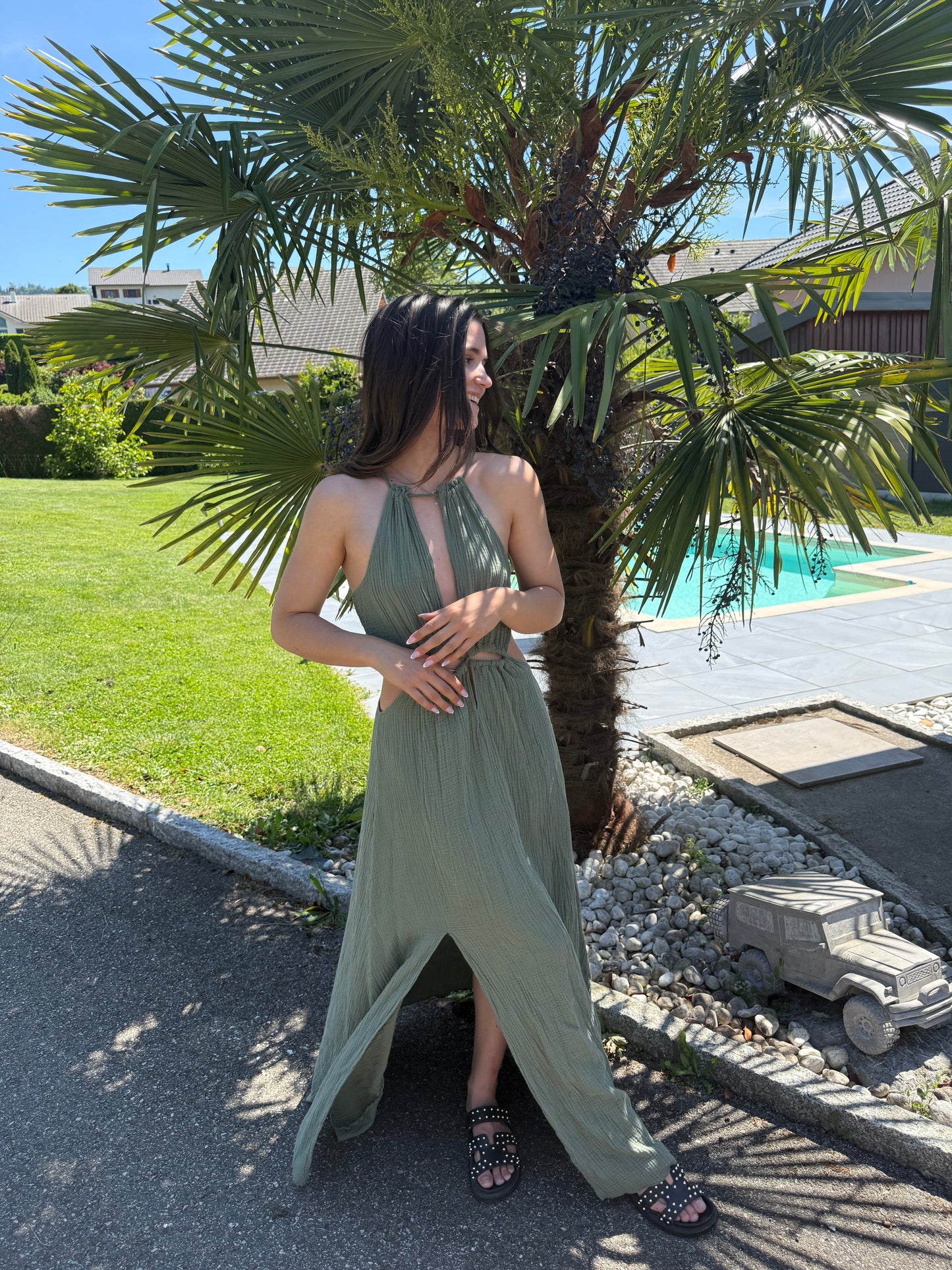 ROBE LEANE- Kaki
