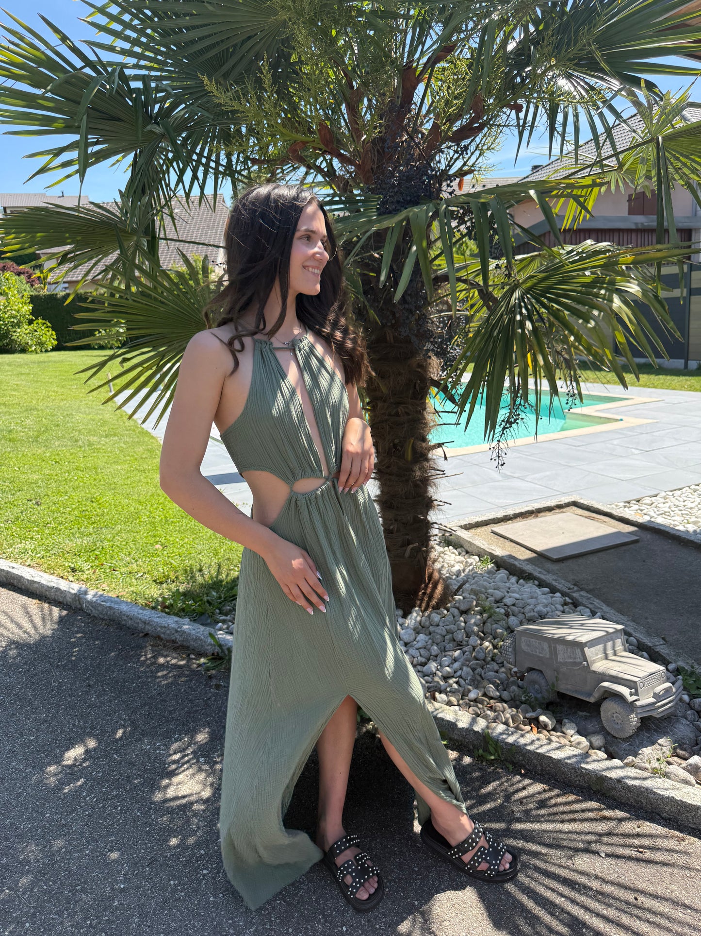 ROBE LEANE- Kaki